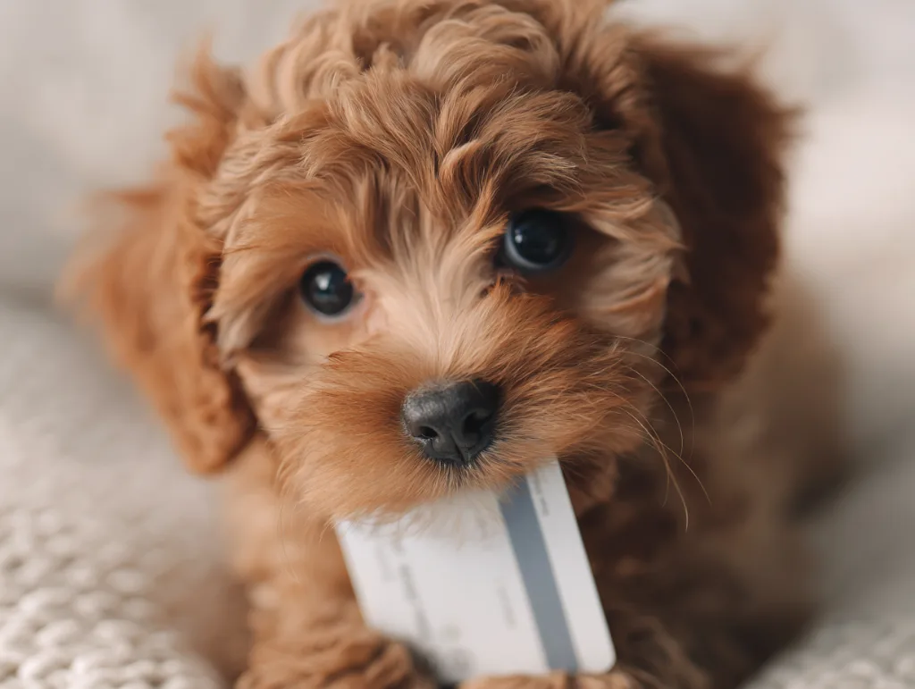 Family with a puppy